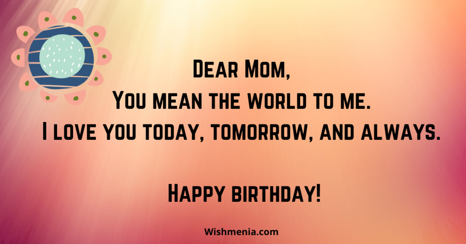 touching birthday message for mother