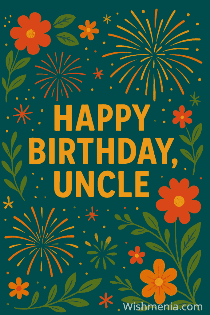 Smiling uncle receiving a birthday card from nephew with warm wishes