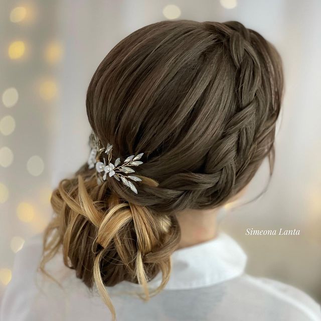 braided updo hairstyle for woman